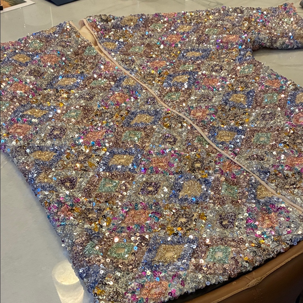 Oversized Sequin Open Cardigan - Picture 2 of 16